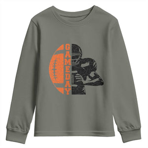 Midwest Football Lover Youth Sweatshirt CFBB Fan Gift TS12 Military Green Print Your Wear