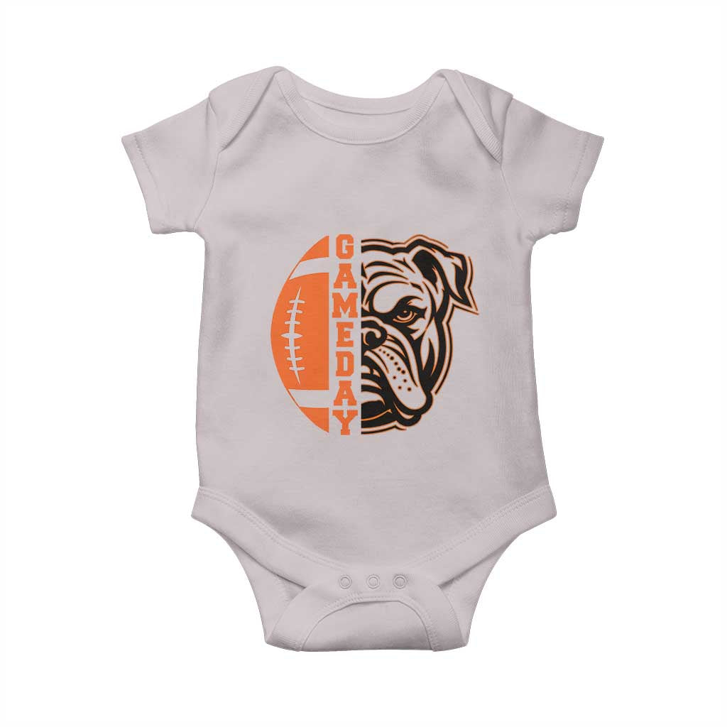 Bulldog Football Lover Baby Onesie Game Day Fan Lifestyle TS12 Ice Gray Print Your Wear
