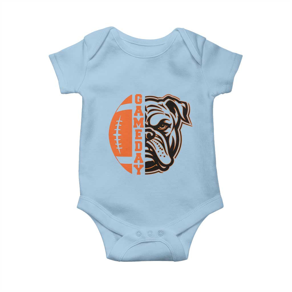 Bulldog Football Lover Baby Onesie Game Day Fan Lifestyle TS12 Light Blue Print Your Wear