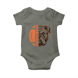 Bulldog Football Lover Baby Onesie Game Day Fan Lifestyle TS12 Military Green Print Your Wear