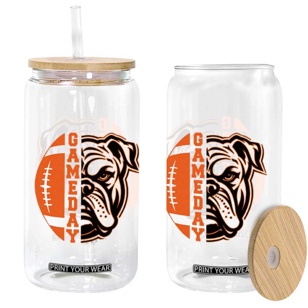Bulldog Football Lover Glass Can Game Day Fan Lifestyle TS12 Print Your Wear