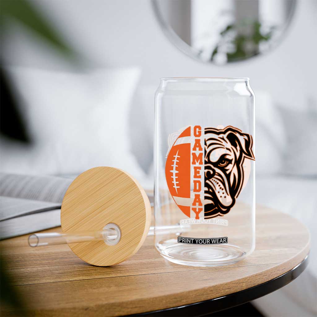Bulldog Football Lover Glass Can Game Day Fan Lifestyle TS12 Print Your Wear