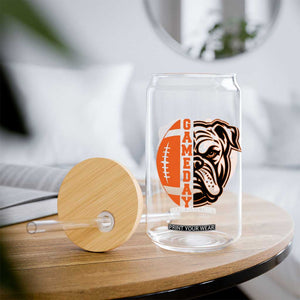 Bulldog Football Lover Glass Can Game Day Fan Lifestyle TS12 Print Your Wear