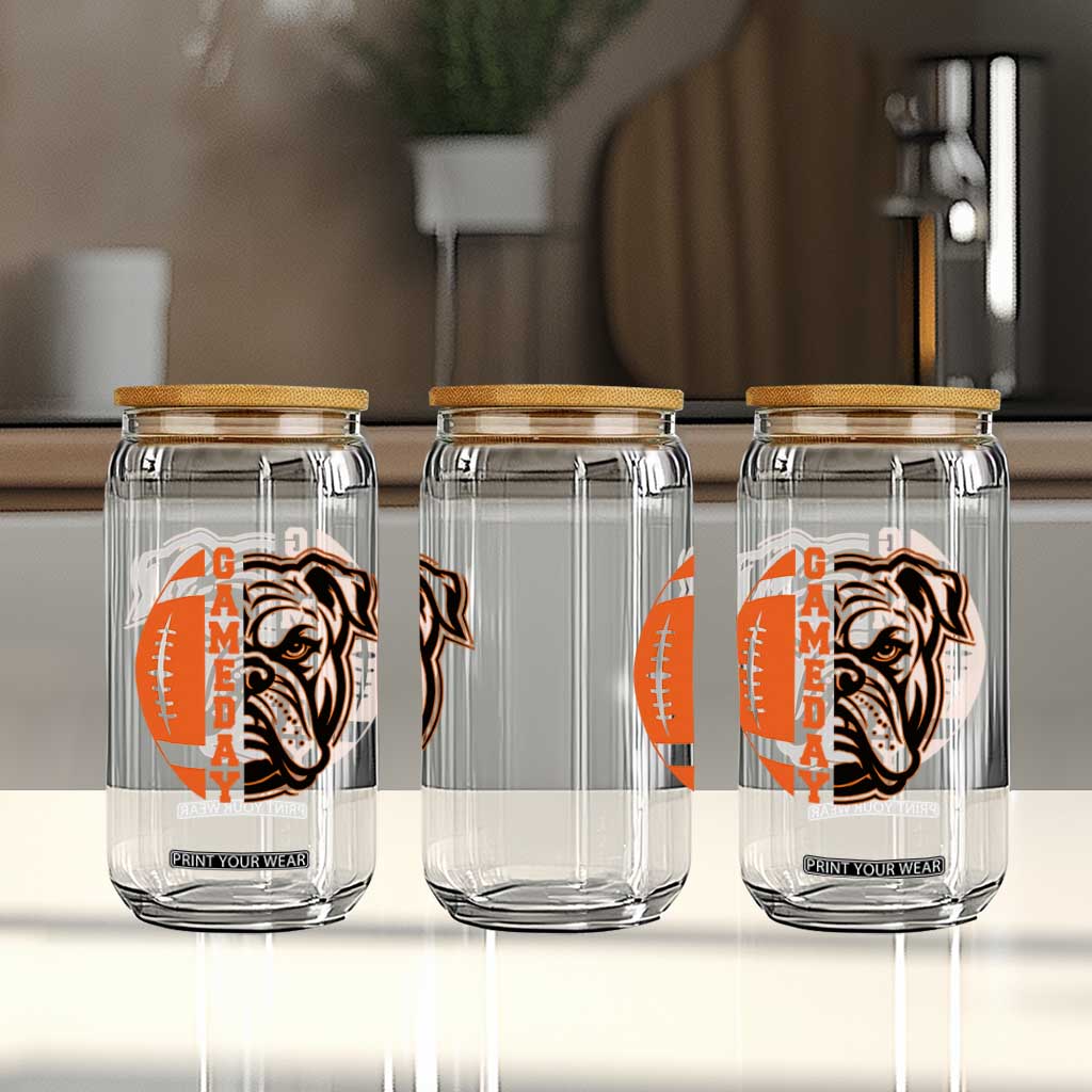 Bulldog Football Lover Glass Can Game Day Fan Lifestyle TS12 Print Your Wear