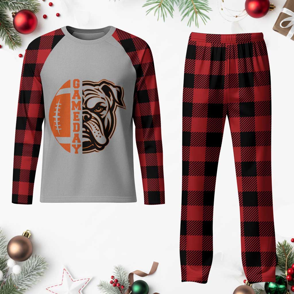 Bulldog Football Lover Plaid Pajama Set Game Day Fan Lifestyle TS12 Buffalo Plaid Print Your Wear
