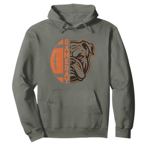 Bulldog Football Lover Hoodie Game Day Fan Lifestyle TS12 Military Green Print Your Wear