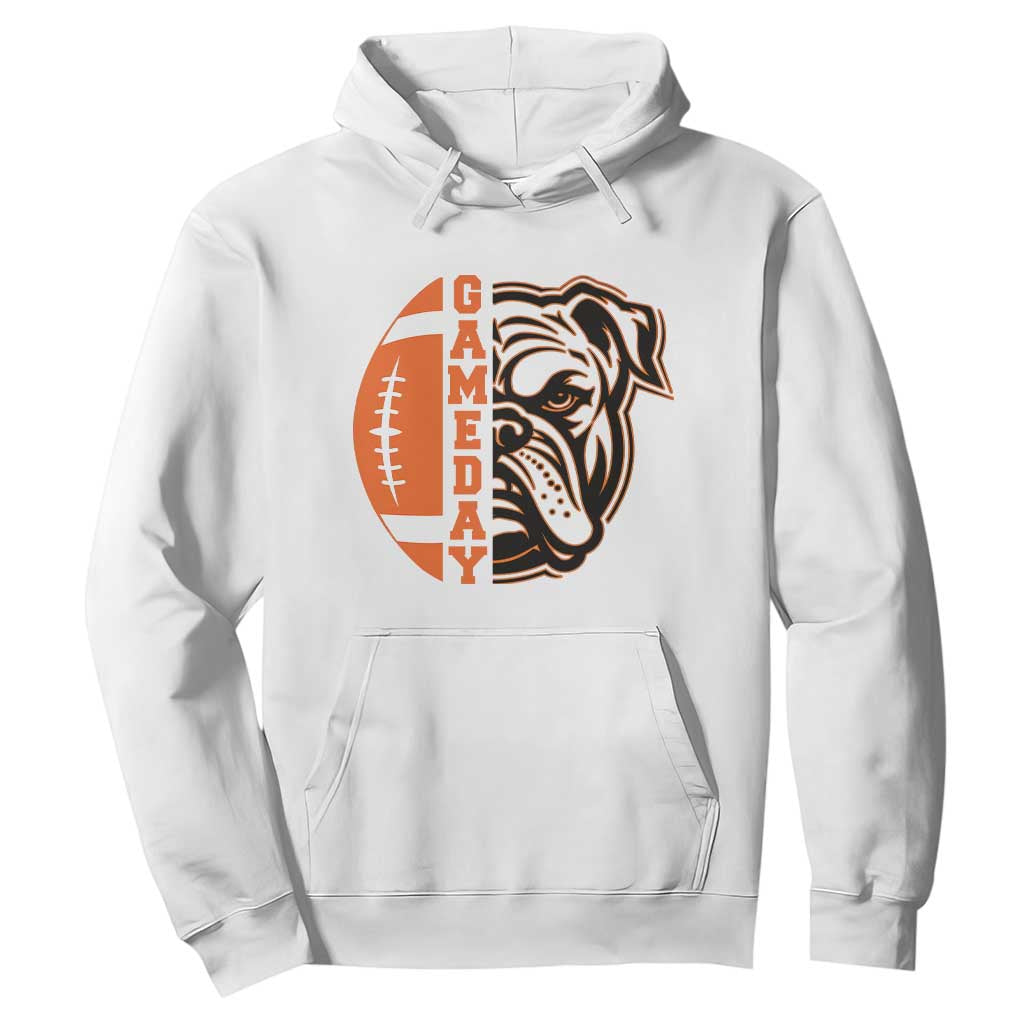 Bulldog Football Lover Hoodie Game Day Fan Lifestyle TS12 White Print Your Wear