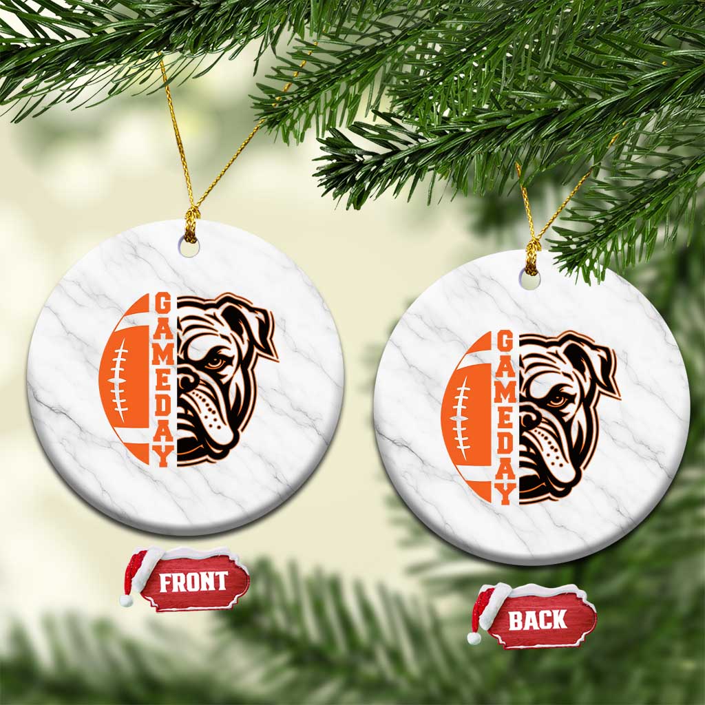 Bulldog Football Lover Ceramic Ornament Game Day Fan Lifestyle TS12 1pc White Marble Print Your Wear