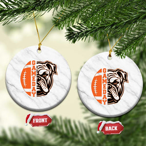 Bulldog Football Lover Ceramic Ornament Game Day Fan Lifestyle TS12 1pc White Marble Print Your Wear