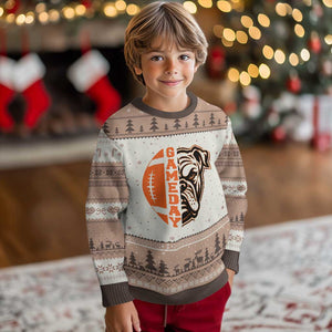 Bulldog Football Lover Ugly Christmas Sweater Game Day Fan Lifestyle TS12 Mocha Mousse Print Your Wear