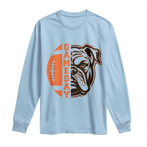 Bulldog Football Lover Long Sleeve Shirt Game Day Fan Lifestyle TS12 Light Blue Print Your Wear