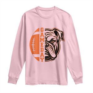 Bulldog Football Lover Long Sleeve Shirt Game Day Fan Lifestyle TS12 Light Pink Print Your Wear