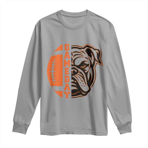 Bulldog Football Lover Long Sleeve Shirt Game Day Fan Lifestyle TS12 Sport Gray Print Your Wear