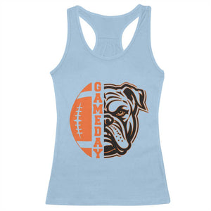 Bulldog Football Lover Racerback Tank Top Game Day Fan Lifestyle TS12 Light Blue Print Your Wear