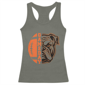 Bulldog Football Lover Racerback Tank Top Game Day Fan Lifestyle TS12 Military Green Print Your Wear
