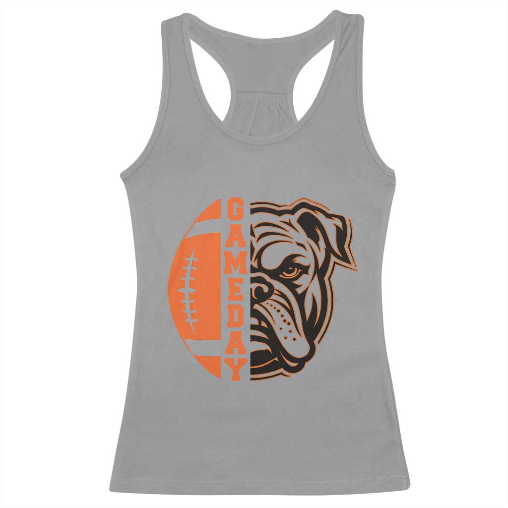 Bulldog Football Lover Racerback Tank Top Game Day Fan Lifestyle TS12 Sport Gray Print Your Wear