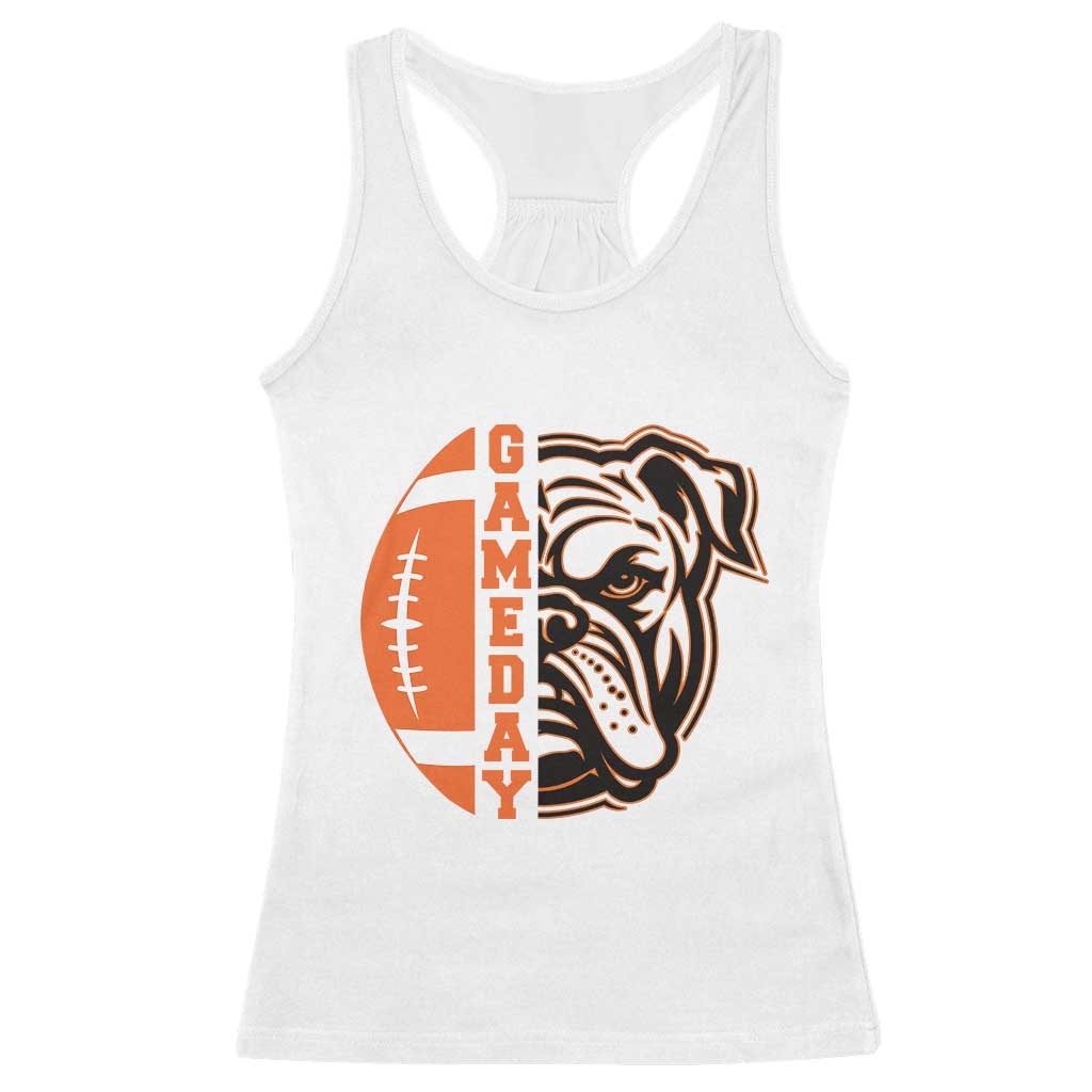 Bulldog Football Lover Racerback Tank Top Game Day Fan Lifestyle TS12 White Print Your Wear