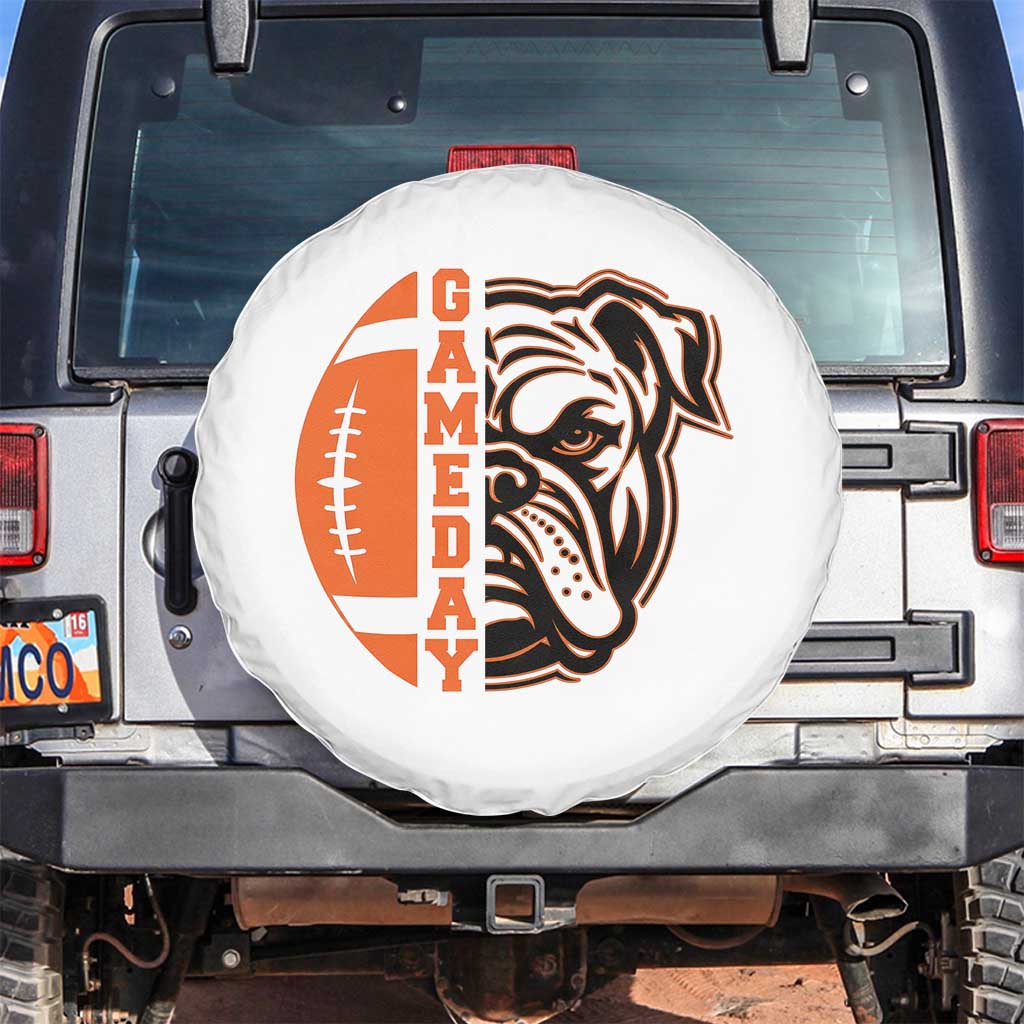 Bulldog Football Lover Spare Tire Cover Game Day Fan Lifestyle TS12 No hole White Print Your Wear