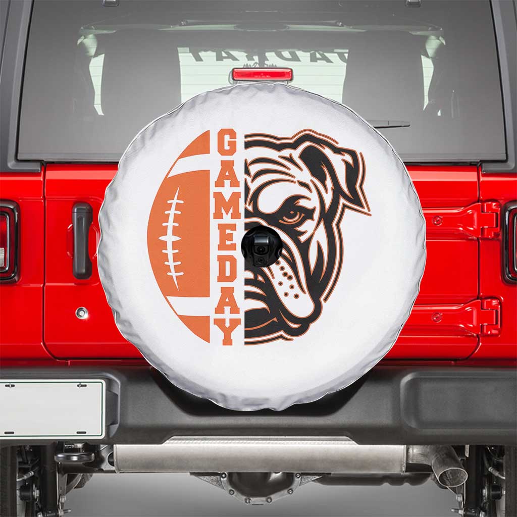 Bulldog Football Lover Spare Tire Cover Game Day Fan Lifestyle TS12 White Print Your Wear