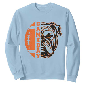 Bulldog Football Lover Sweatshirt Game Day Fan Lifestyle TS12 Light Blue Print Your Wear