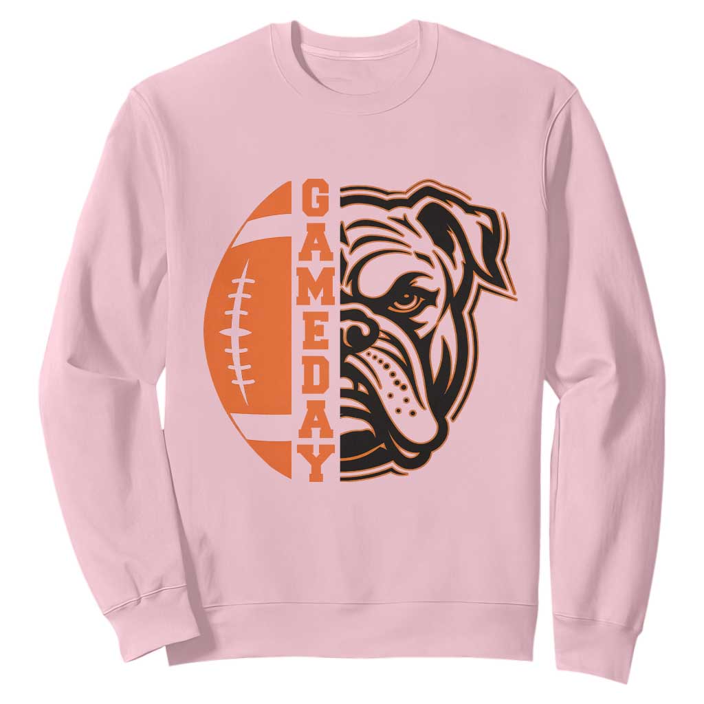 Bulldog Football Lover Sweatshirt Game Day Fan Lifestyle TS12 Light Pink Print Your Wear