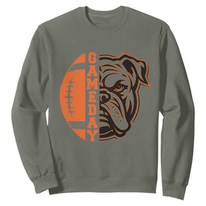 Bulldog Football Lover Sweatshirt Game Day Fan Lifestyle TS12 Military Green Print Your Wear