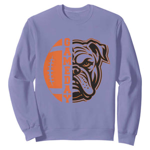 Bulldog Football Lover Sweatshirt Game Day Fan Lifestyle TS12 Violet Print Your Wear