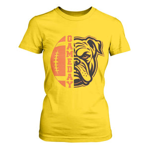 Bulldog Football Lover T Shirt For Women Game Day Fan Lifestyle TS12 Daisy Print Your Wear