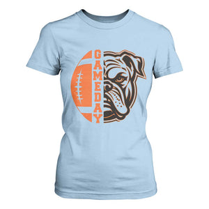 Bulldog Football Lover T Shirt For Women Game Day Fan Lifestyle TS12 Light Blue Print Your Wear