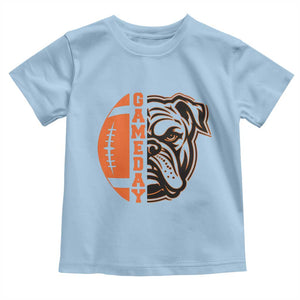 Bulldog Football Lover Toddler T Shirt Game Day Fan Lifestyle TS12 Light Blue Print Your Wear