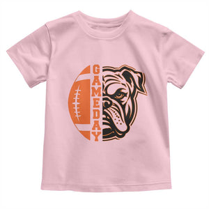 Bulldog Football Lover Toddler T Shirt Game Day Fan Lifestyle TS12 Light Pink Print Your Wear
