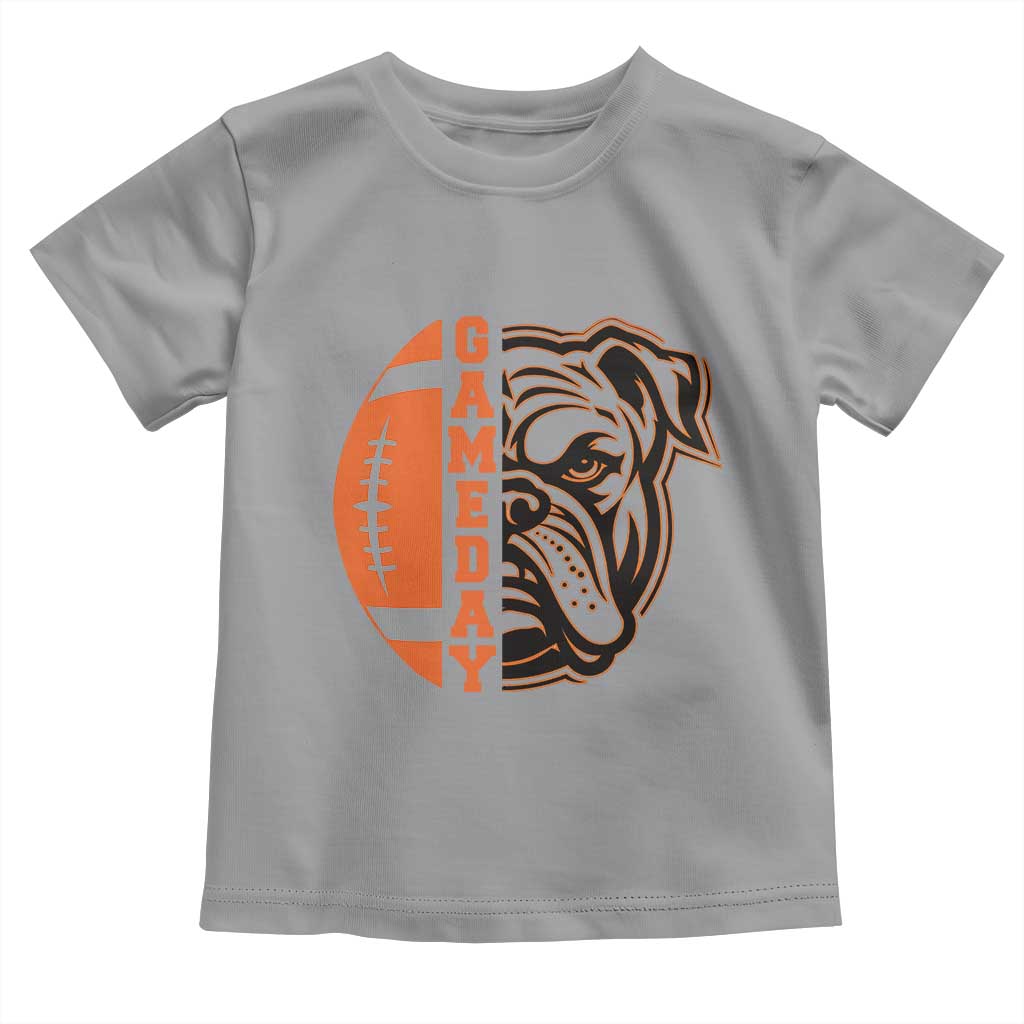 Bulldog Football Lover Toddler T Shirt Game Day Fan Lifestyle TS12 Sport Gray Print Your Wear