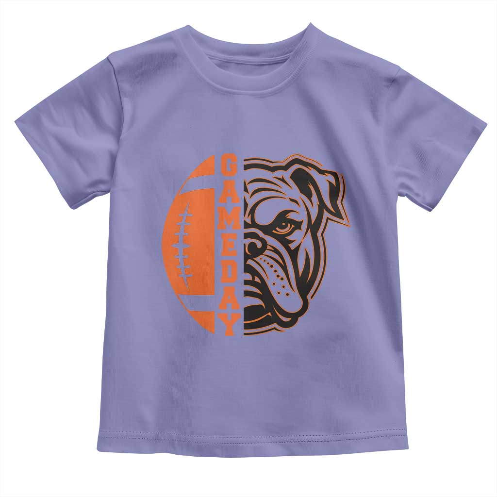 Bulldog Football Lover Toddler T Shirt Game Day Fan Lifestyle TS12 Violet Print Your Wear