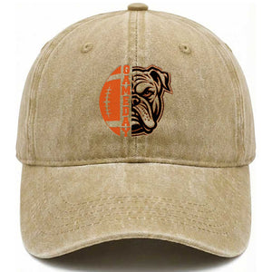 Bulldog Football Lover Washed Cotton Baseball Cap Game Day Fan Lifestyle TS12 Print Your Wear
