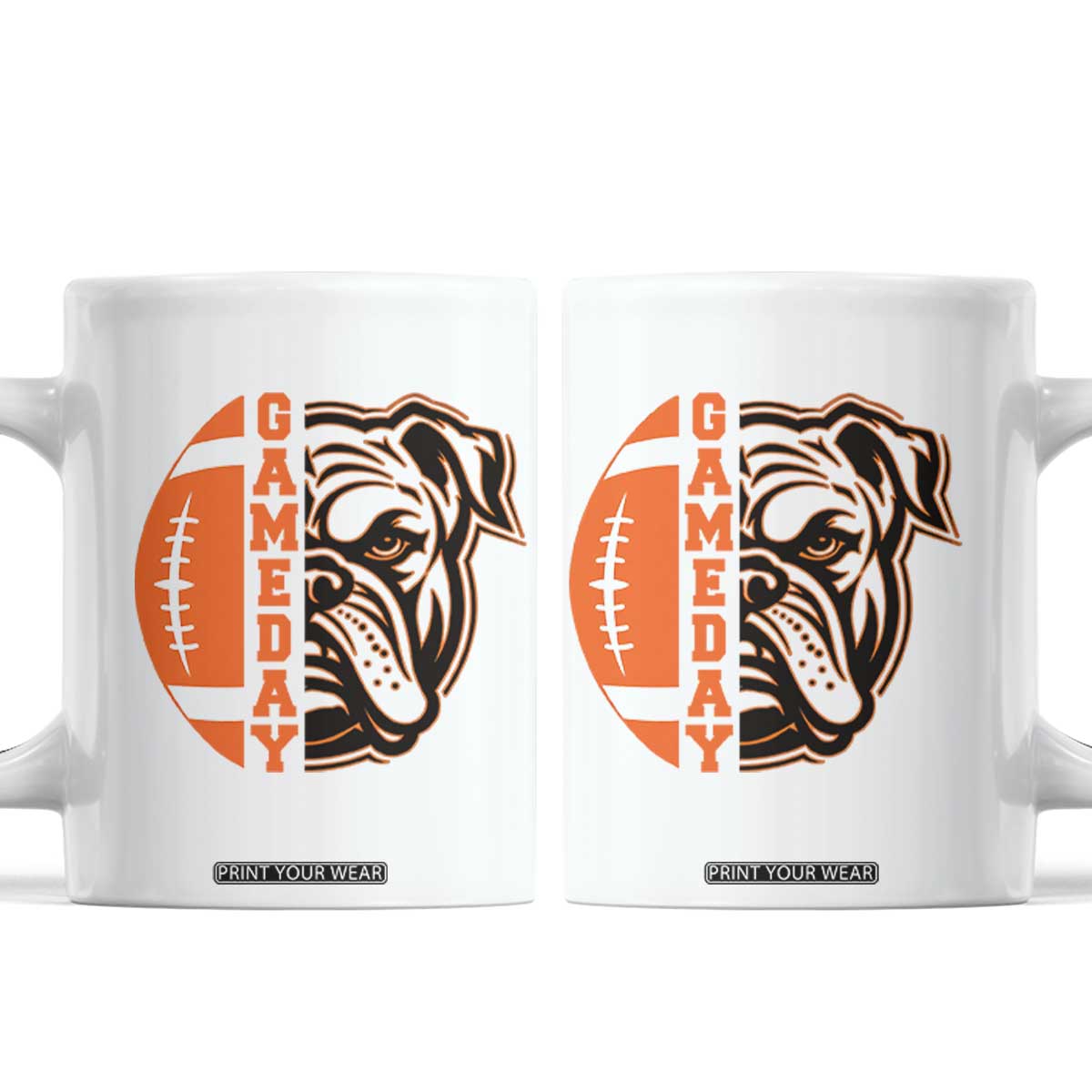 Bulldog Football Lover Coffee Mug Game Day Fan Lifestyle TS12 White Print Your Wear