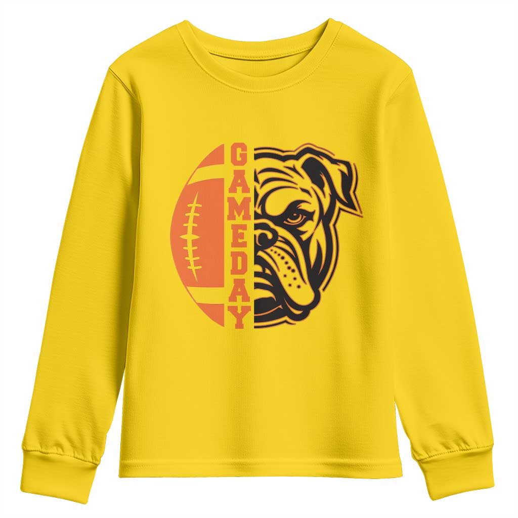 Bulldog Football Lover Youth Sweatshirt Game Day Fan Lifestyle TS12 Daisy Print Your Wear