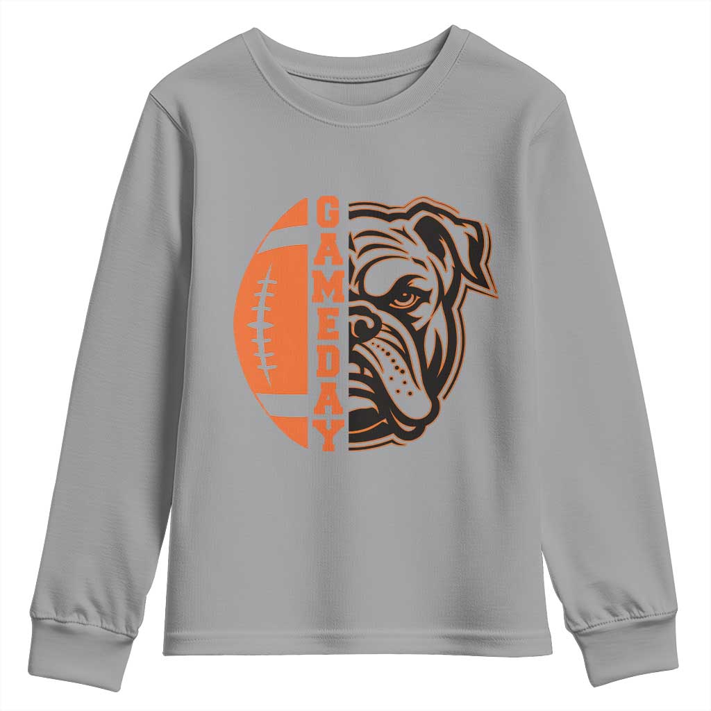 Bulldog Football Lover Youth Sweatshirt Game Day Fan Lifestyle TS12 Sport Gray Print Your Wear