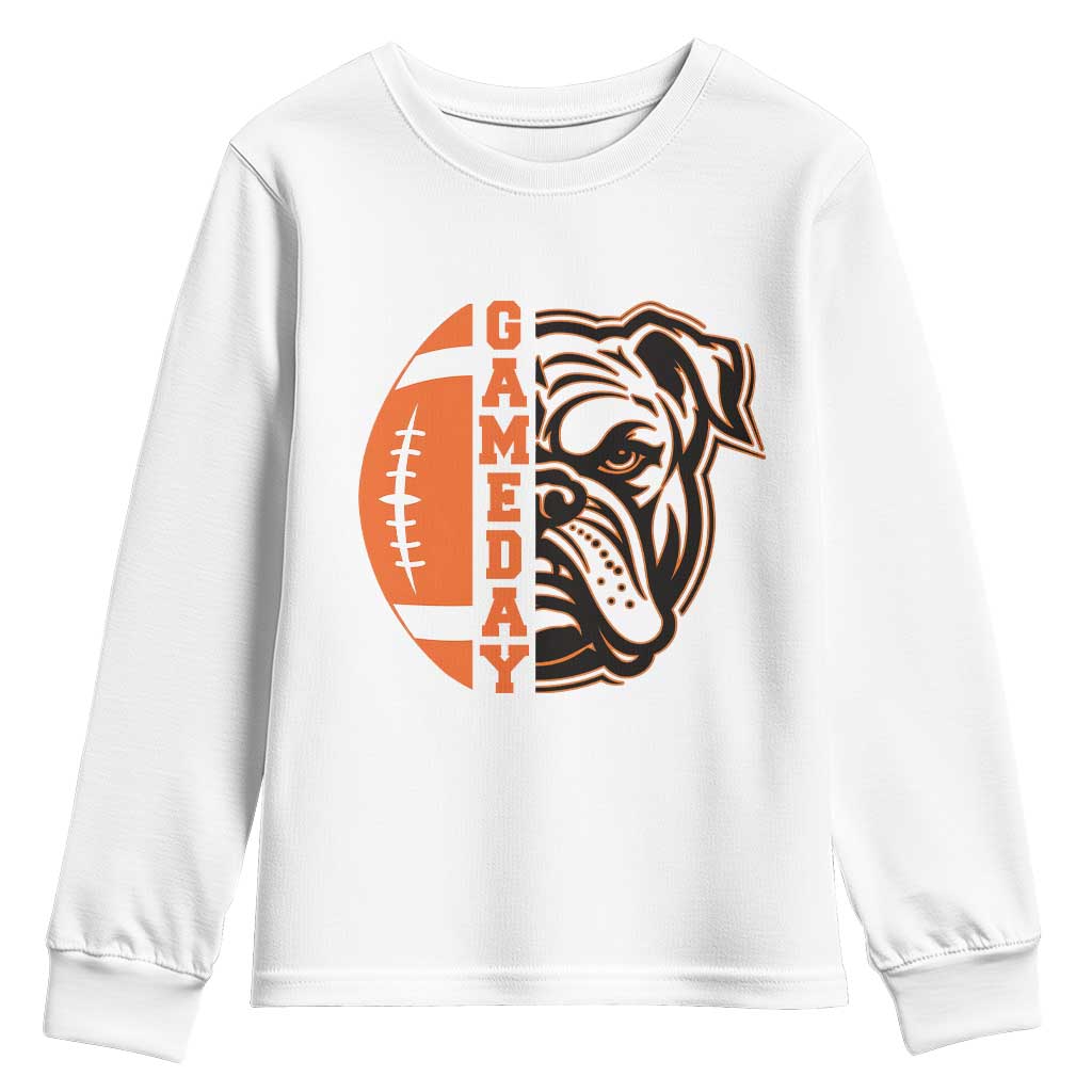 Bulldog Football Lover Youth Sweatshirt Game Day Fan Lifestyle TS12 White Print Your Wear