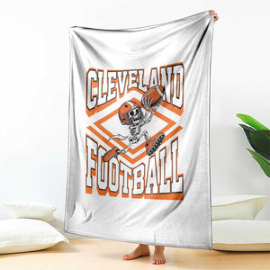 Funny Skeleton Dark Football Throw Blanket CFBB Fan Gift TS12 Print Your Wear