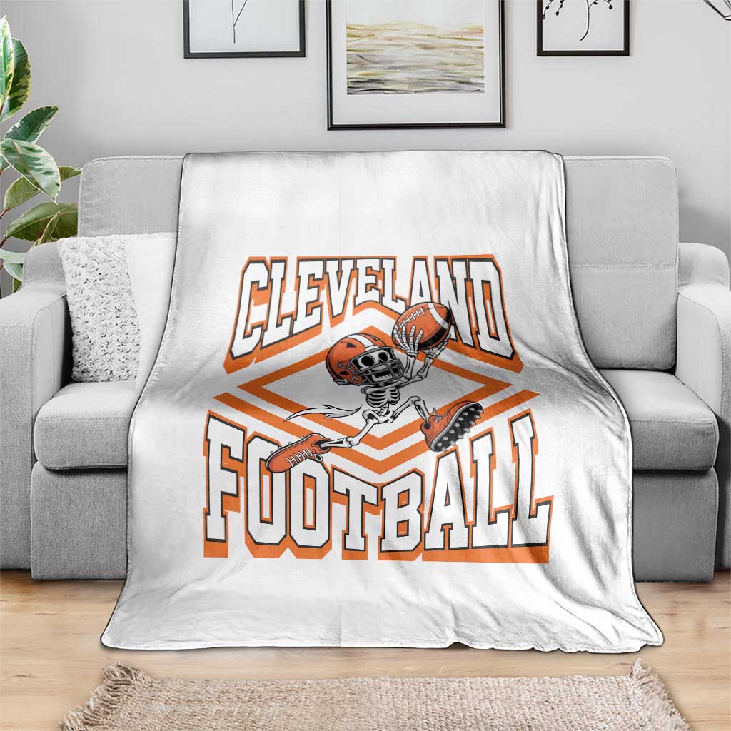Funny Skeleton Dark Football Throw Blanket CFBB Fan Gift TS12 Print Your Wear