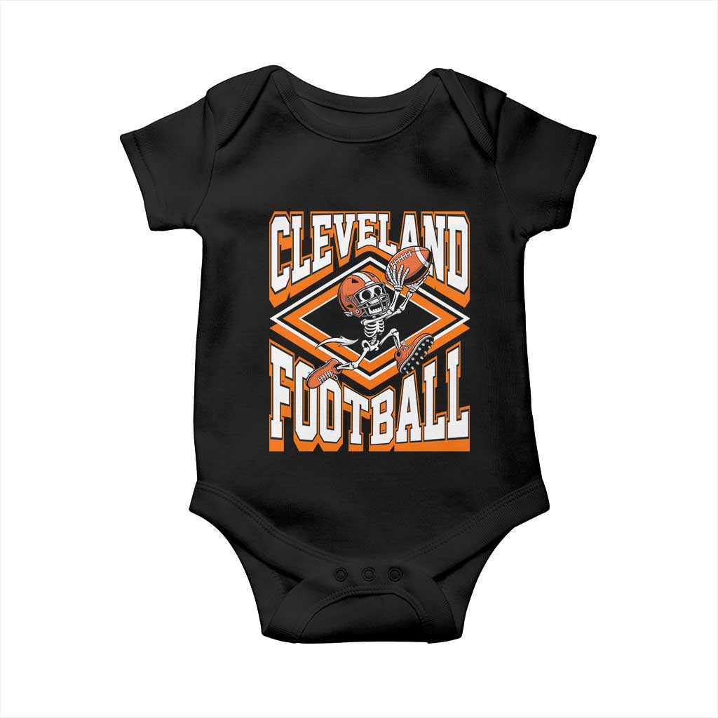 Funny Skeleton Dark Football Baby Onesie CFBB Fan Gift TS12 Black Print Your Wear