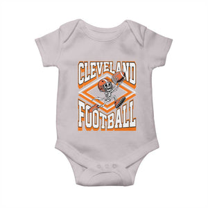 Funny Skeleton Dark Football Baby Onesie CFBB Fan Gift TS12 Ice Gray Print Your Wear