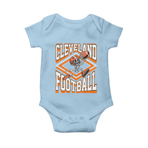 Funny Skeleton Dark Football Baby Onesie CFBB Fan Gift TS12 Light Blue Print Your Wear