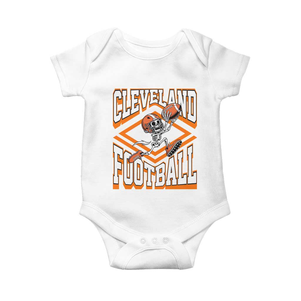 Funny Skeleton Dark Football Baby Onesie CFBB Fan Gift TS12 White Print Your Wear