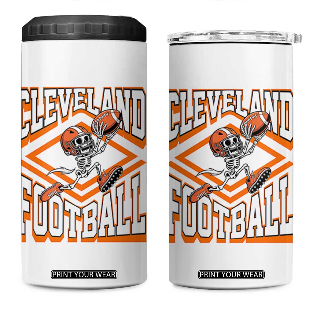 Funny Skeleton Dark Football 4 in 1 Can Cooler Tumbler CFBB Fan Gift TS12 One Size: 16 oz White Print Your Wear