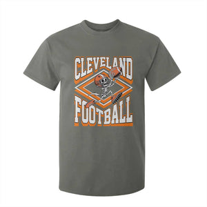 Funny Skeleton Dark Football T Shirt For Kid CFBB Fan Gift TS12 Military Green Print Your Wear