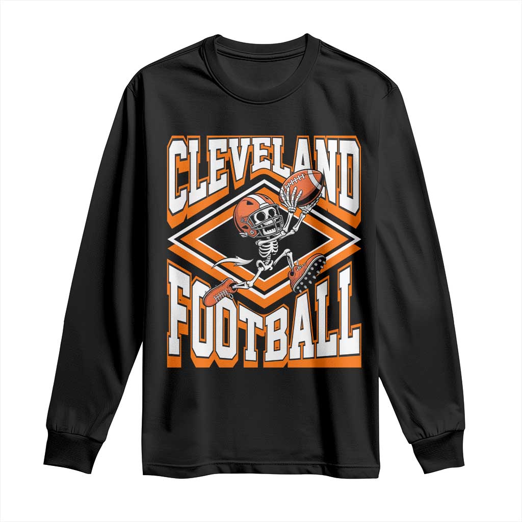 Funny Skeleton Dark Football Long Sleeve Shirt CFBB Fan Gift TS12 Black Print Your Wear