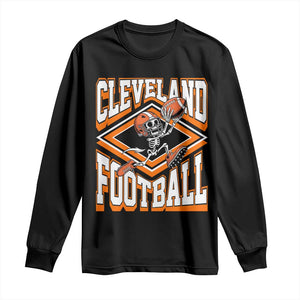 Funny Skeleton Dark Football Long Sleeve Shirt CFBB Fan Gift TS12 Black Print Your Wear