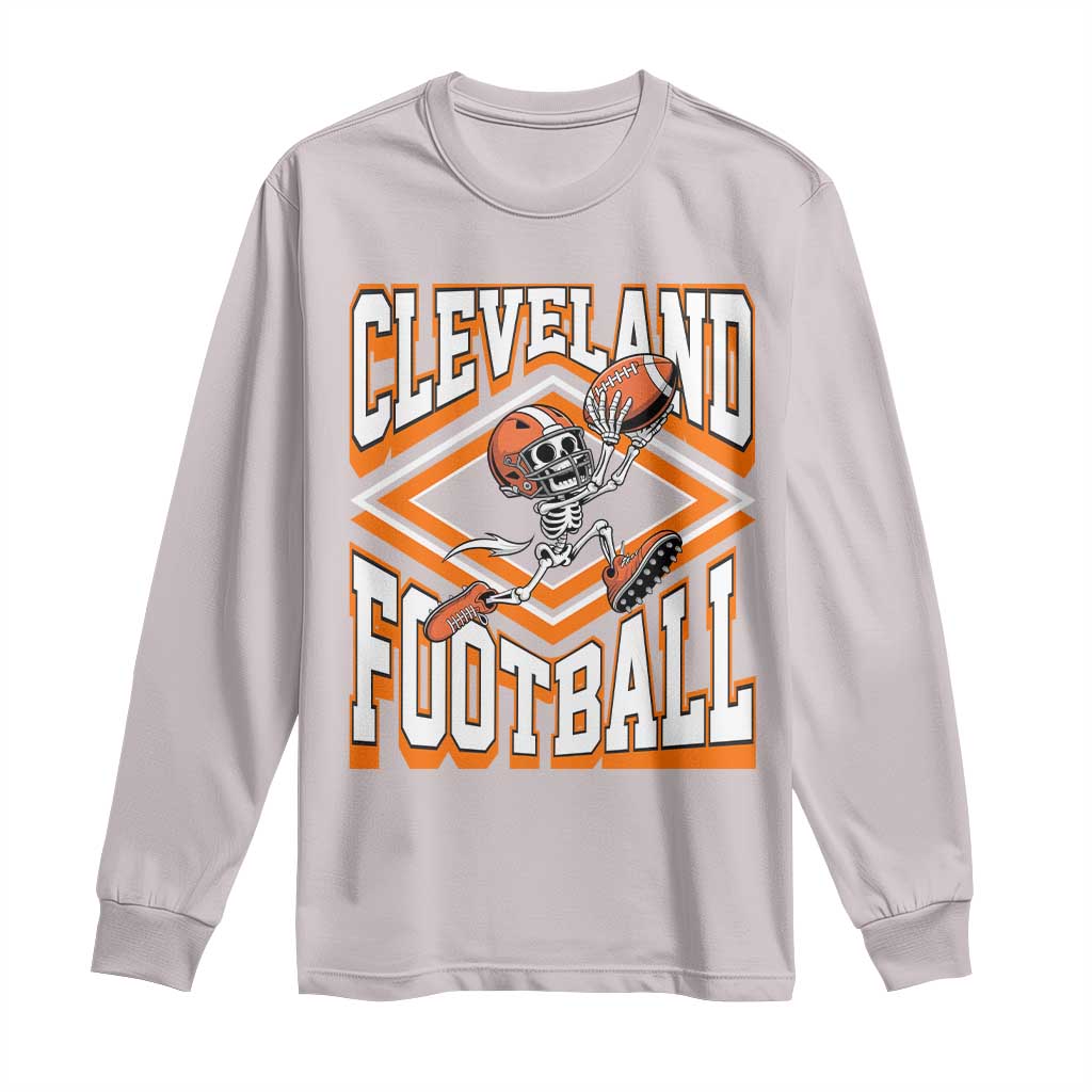 Funny Skeleton Dark Football Long Sleeve Shirt CFBB Fan Gift TS12 Ice Gray Print Your Wear