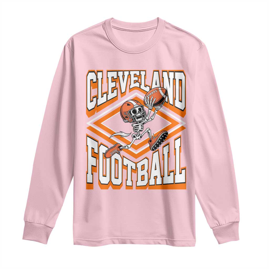 Funny Skeleton Dark Football Long Sleeve Shirt CFBB Fan Gift TS12 Light Pink Print Your Wear